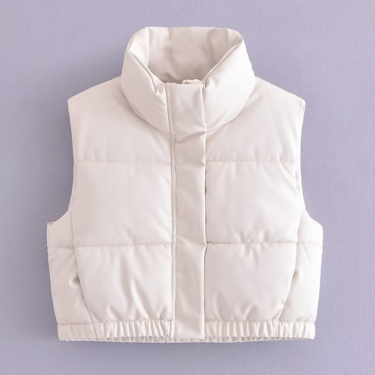 Faux Leather Quilted Cotton Vest