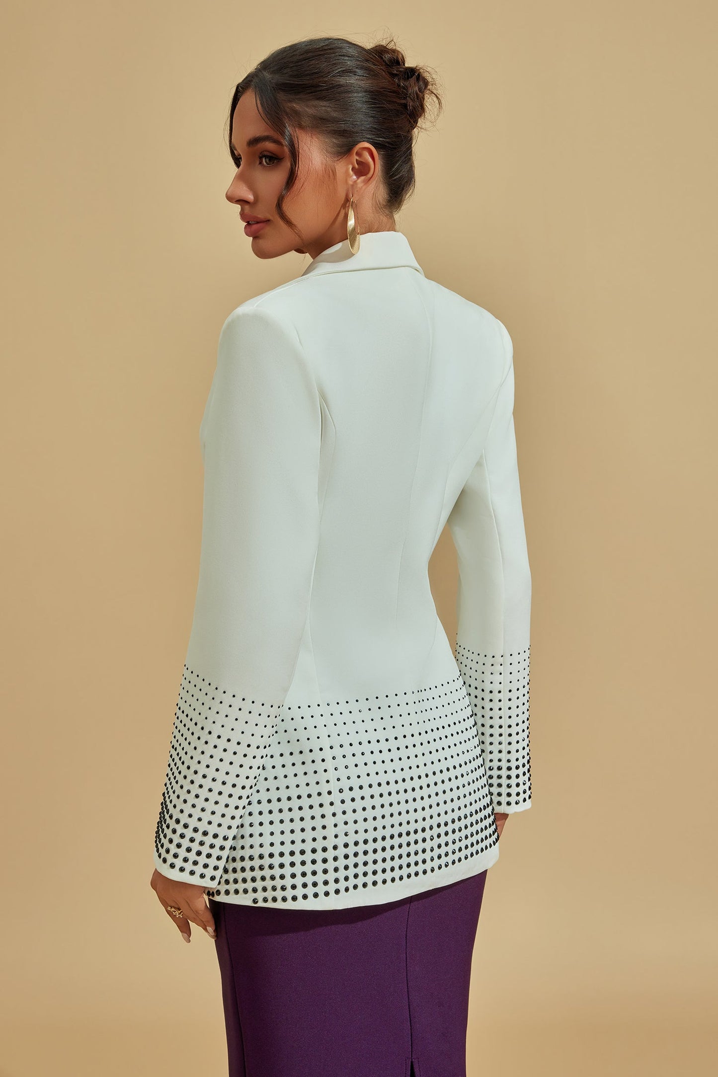 Ivy Beyaz Süslemeli Blazer