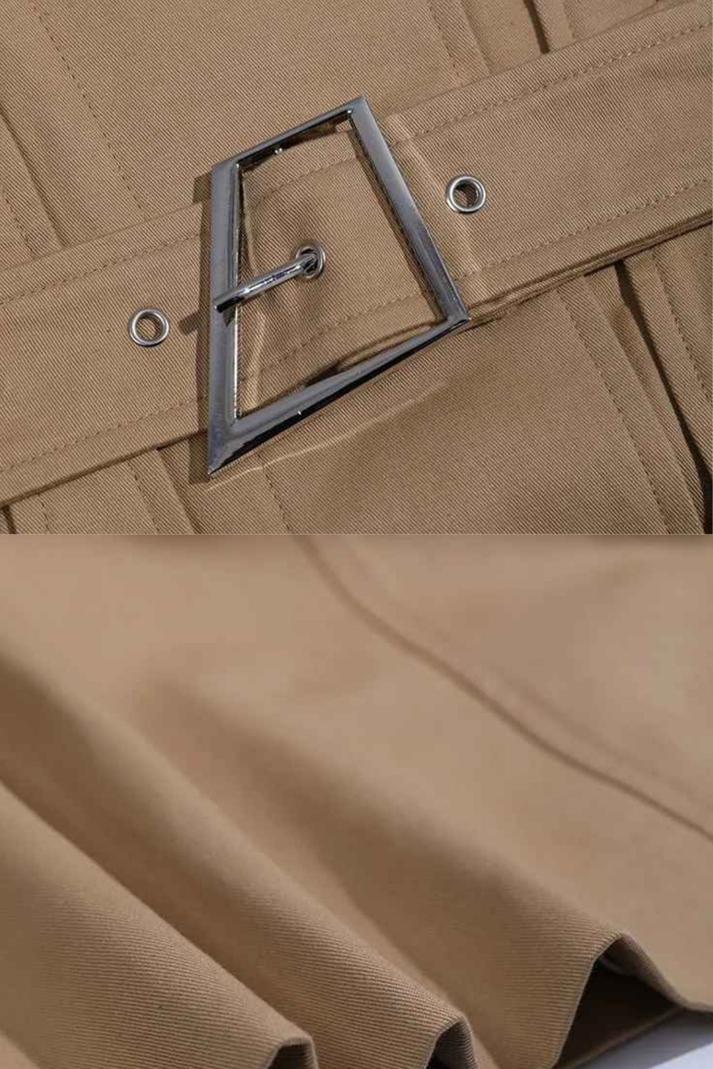 Bej Cut-Out Trenç Kaban