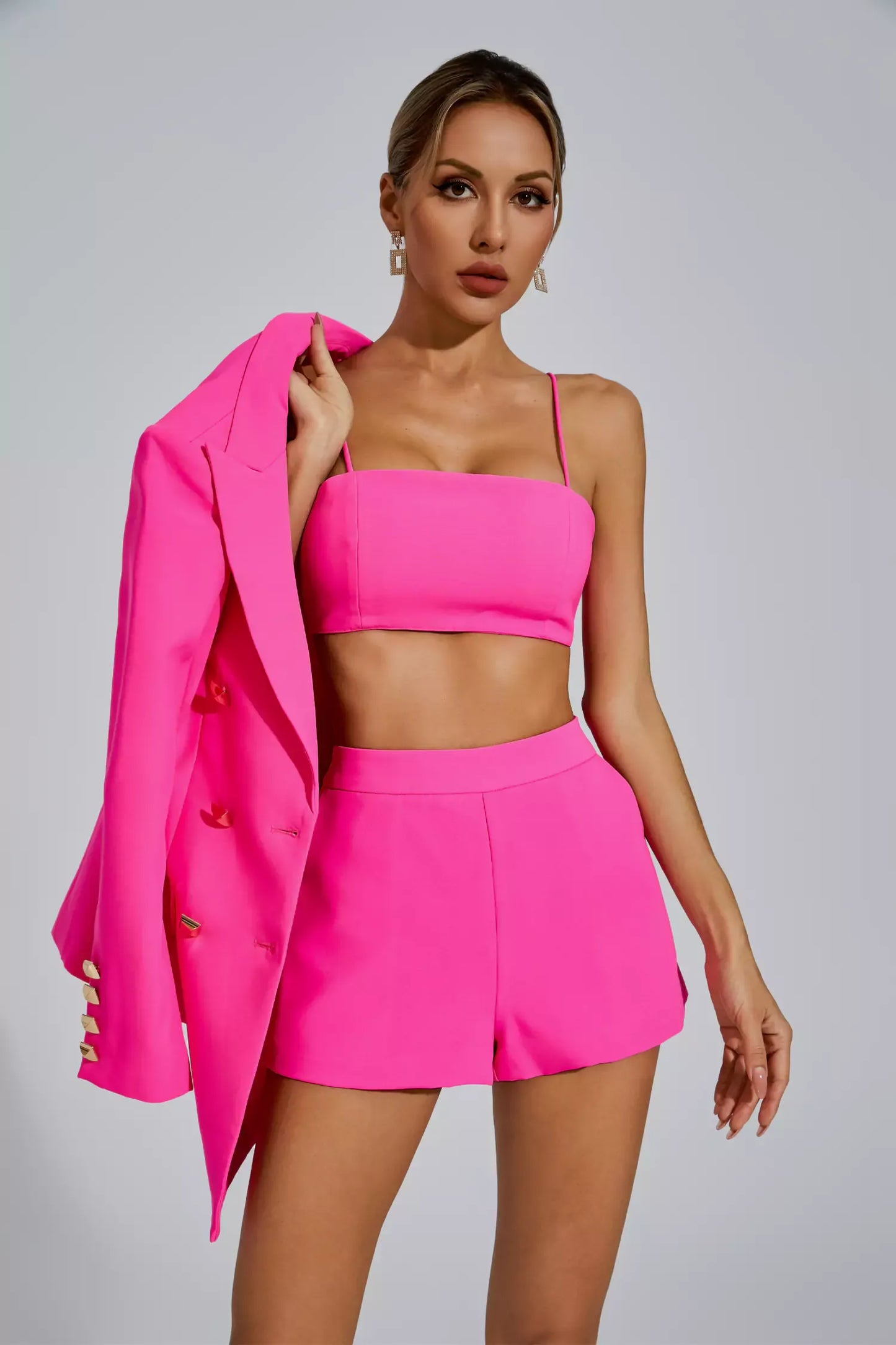 Adalee Pembe Blazer Takımı