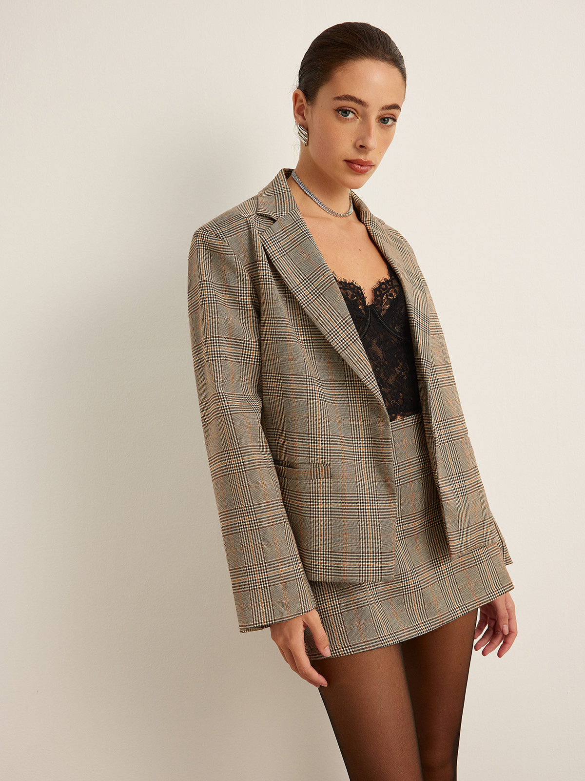 Şık Çizgili Blazer Ceket