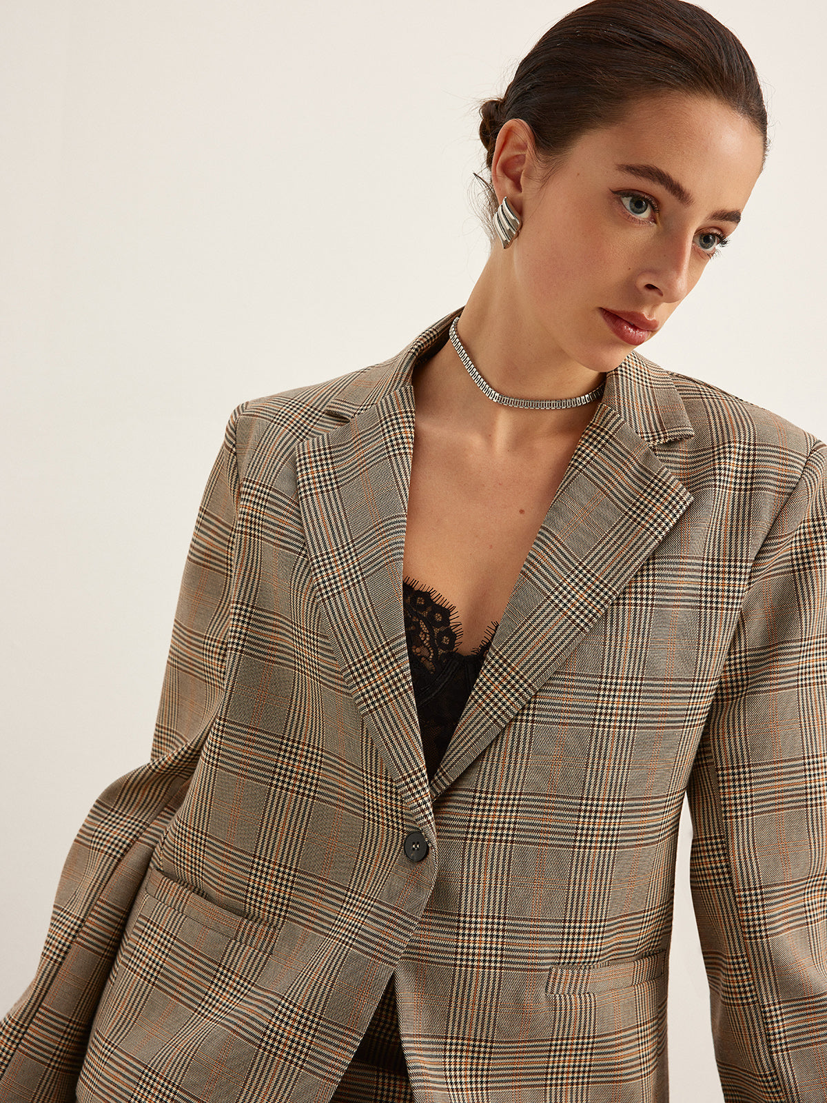 Şık Çizgili Blazer Ceket