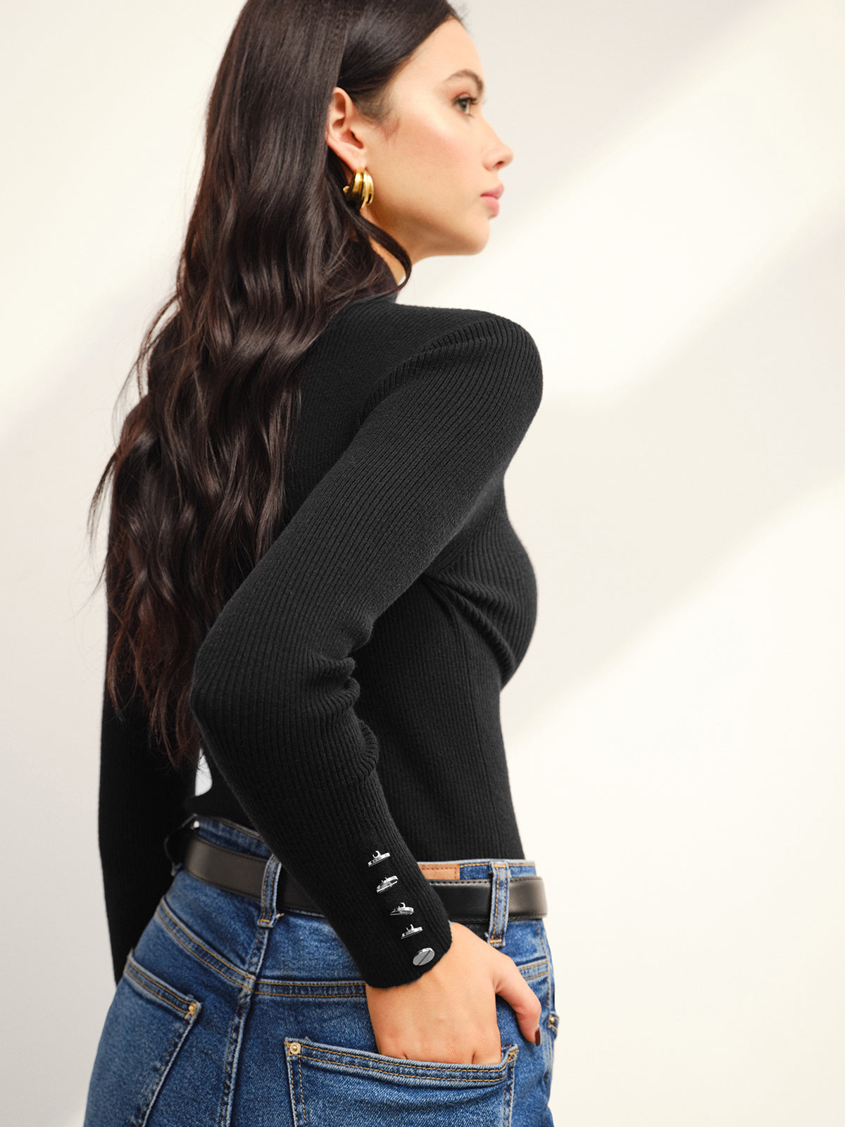Çok Yönlü Çorap Yaka Skinny Kazak