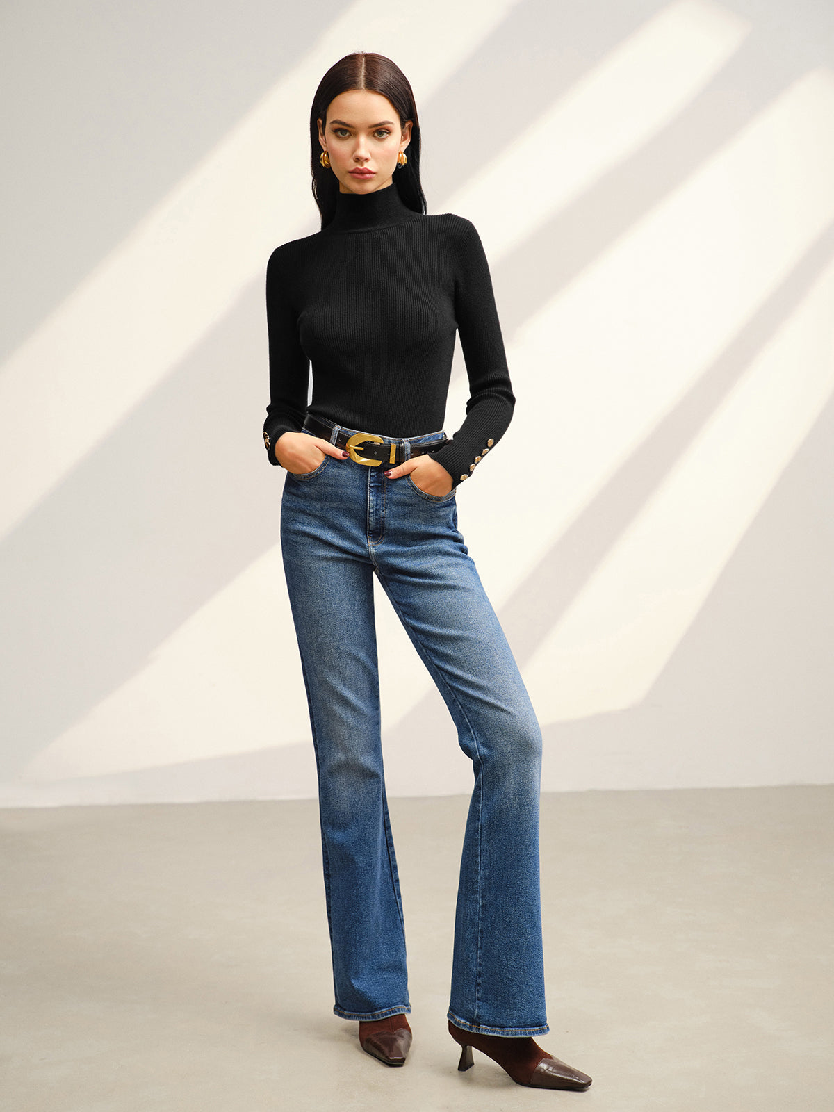Çok Yönlü Çorap Yaka Skinny Kazak