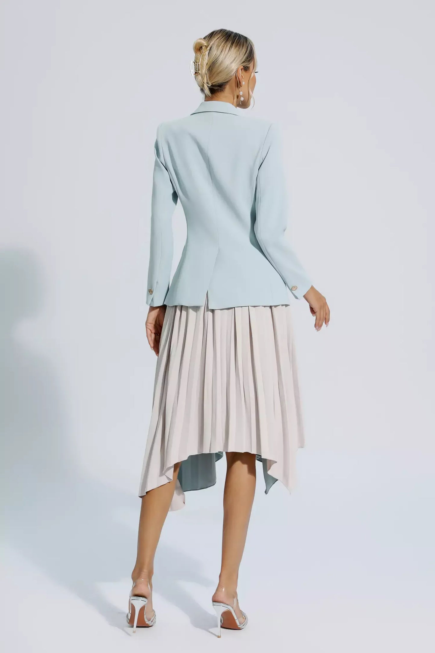 Blaire Gri Kıvrımlı Blazer Takımı