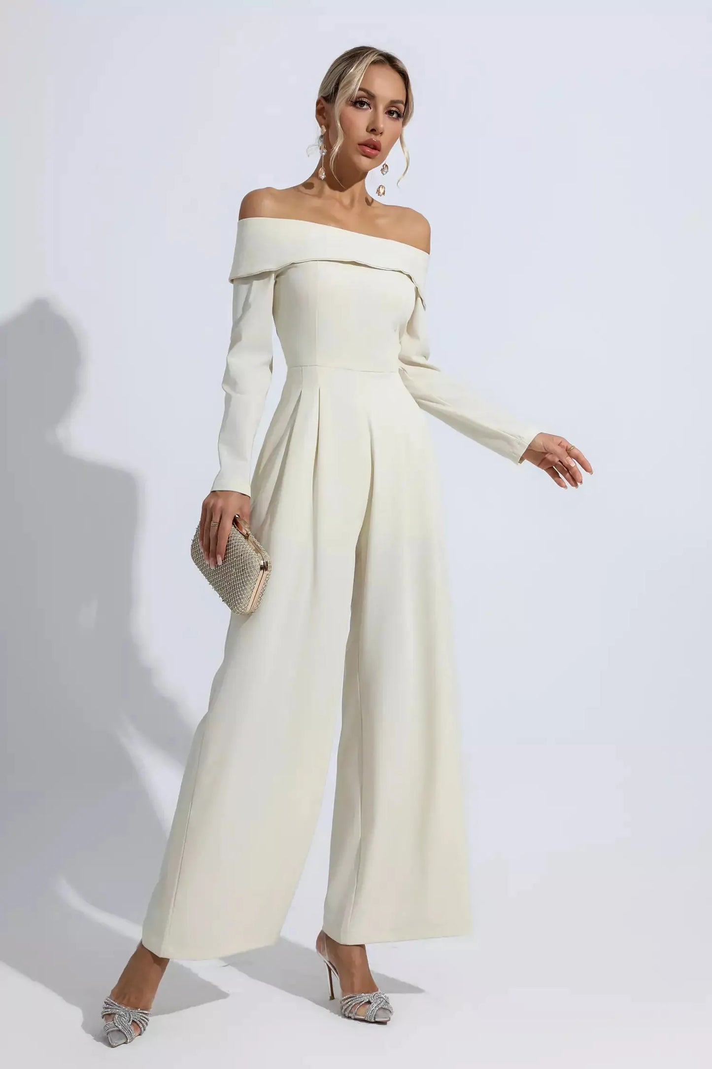 Cassidy Kayısı Omuzdan Askılı Drape Tulum