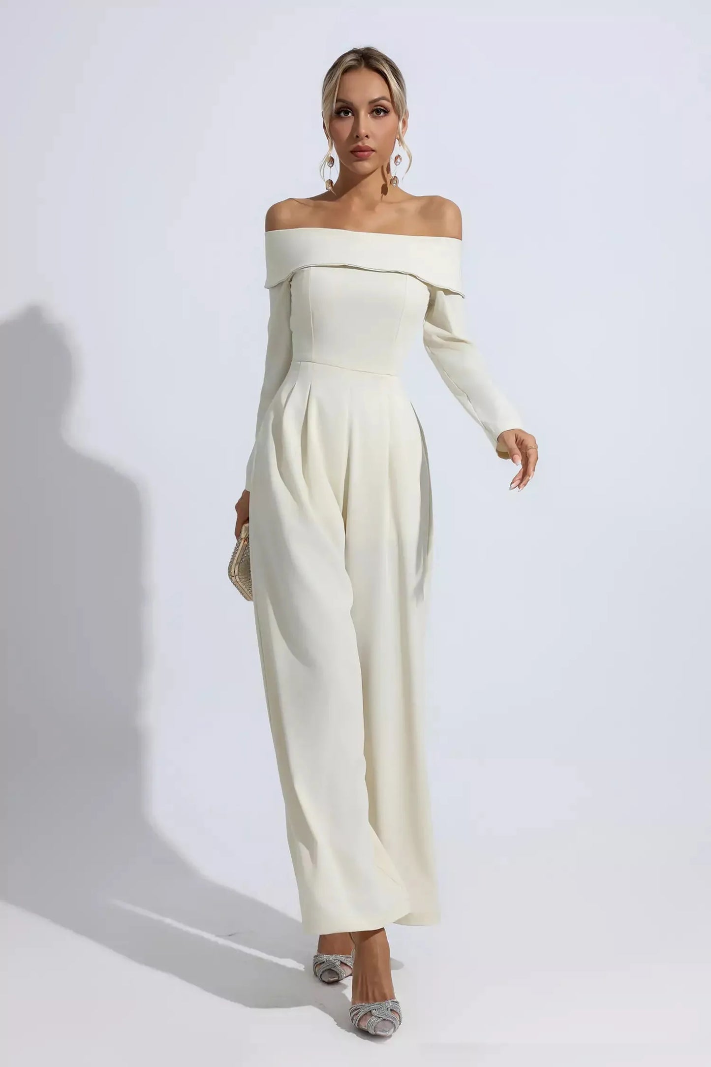Cassidy Kayısı Omuzdan Askılı Drape Tulum