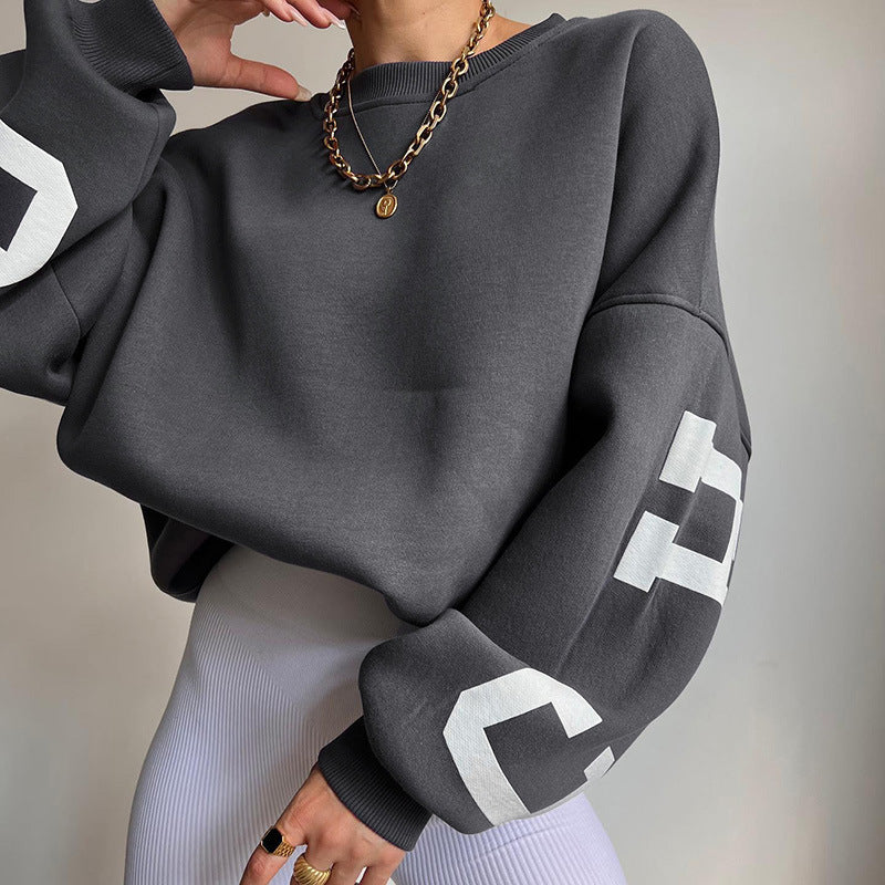 Bej Oversize Kol Detaylı Sweatshirt