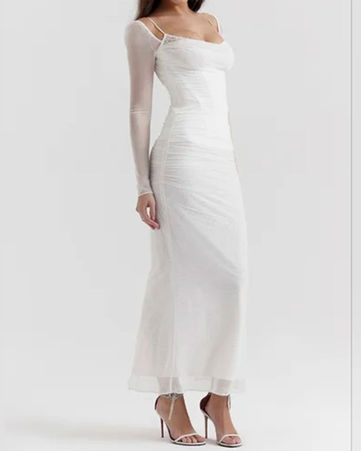White See Through Bodycon Maxi Dress