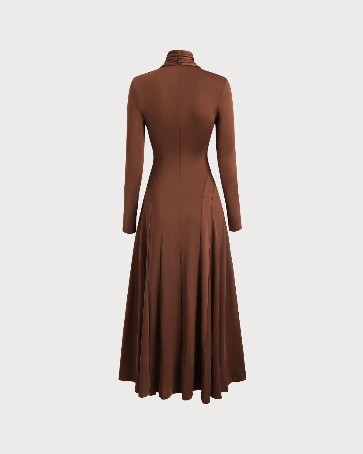Brown Asymmetrical A-Line Maxi Dress