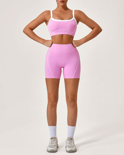 Pembe Kontrastlı Yoga Atleti
