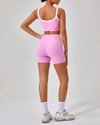 Pembe Yüksek Esnek Yoga Pantolonu