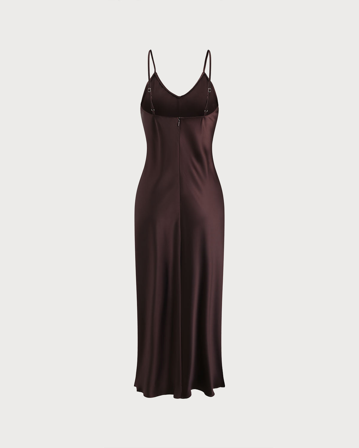 Brown Satin Slip Maxi Dress