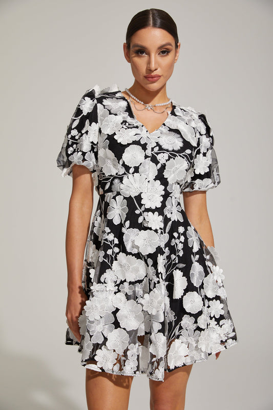 Johanna Bloom Puff - Kol Mini Elbise