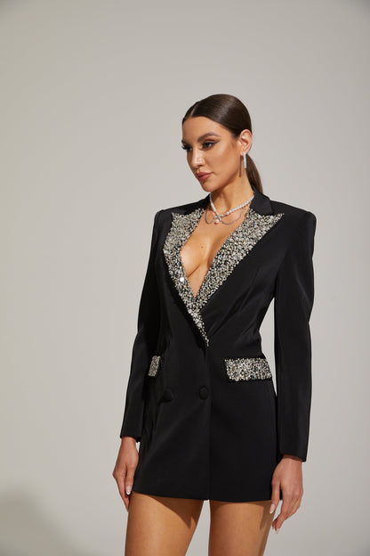 Josephine Süslemeli Çift Yaka Blazer