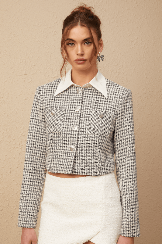 Heritage Charm Kareli Kısa Ceket