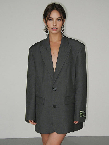 Antrasit Oversize Blazer Ceket