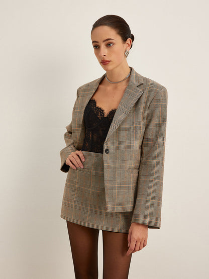 Şık Çizgili Blazer Ceket