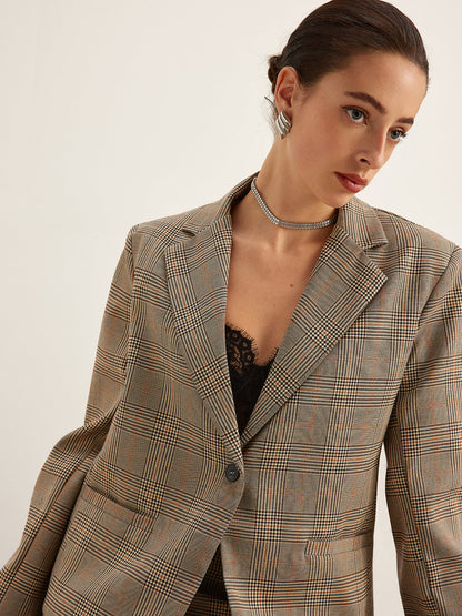Şık Çizgili Blazer Ceket