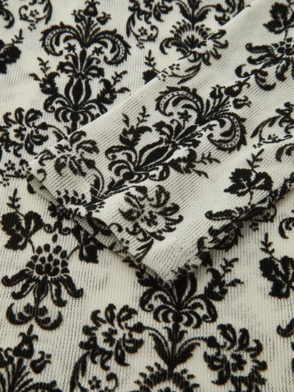 Baroque Desen Boğazlı Bluz