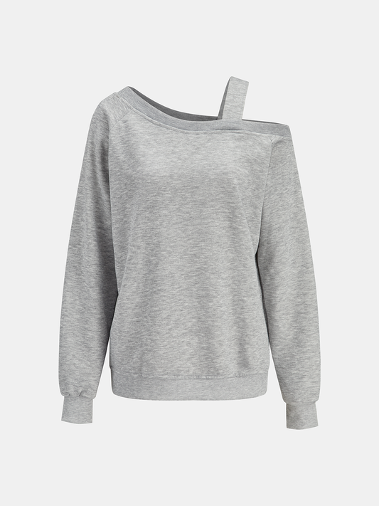 Gri Tek Omuz Sweatshirt