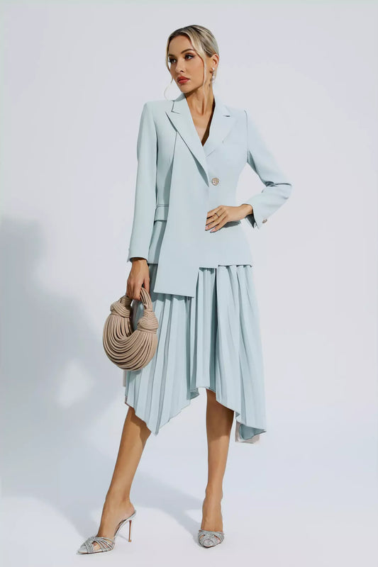 Blaire Gri Kıvrımlı Blazer Takımı