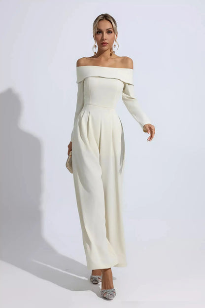 Cassidy Kayısı Omuzdan Askılı Drape Tulum