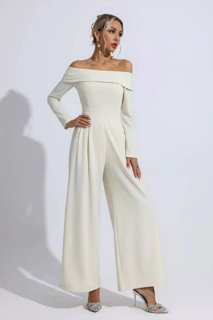 Cassidy Kayısı Omuzdan Askılı Drape Tulum