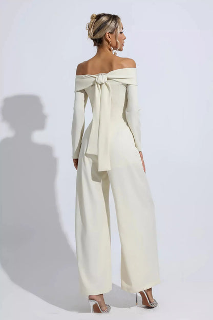 Cassidy Kayısı Omuzdan Askılı Drape Tulum