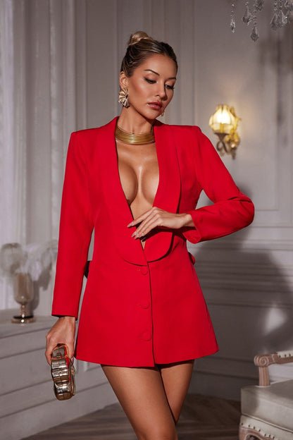 Dacre Sırt Kesimli Çiçekli Blazer