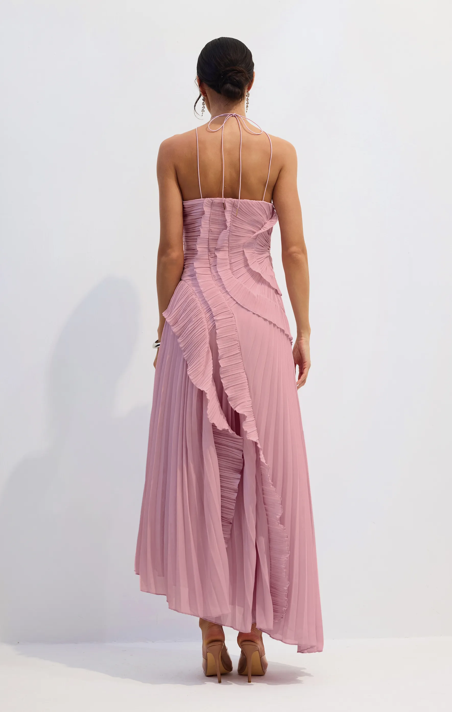 Olyssa Nina Halter Yaka Midi Elbise
