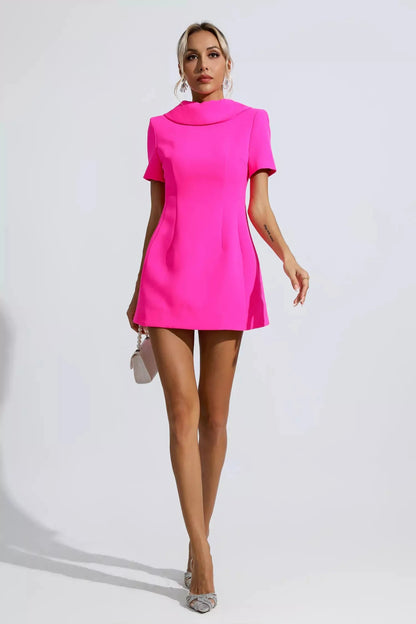 Jacqueline Pembe Fiyonklu Mini Elbise