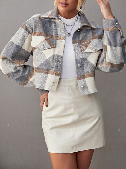 Ekose Crop Ceket