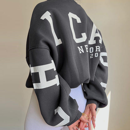 Bej Oversize Kol Detaylı Sweatshirt