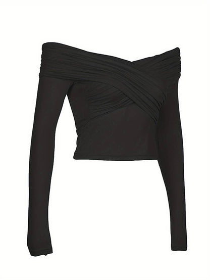 Siyah Off-Shoulder Fit Body