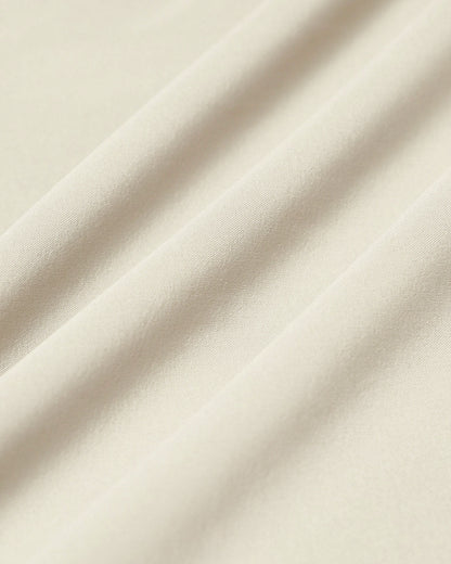 Bej Kare Yaka Cepli Slip Midi Elbise