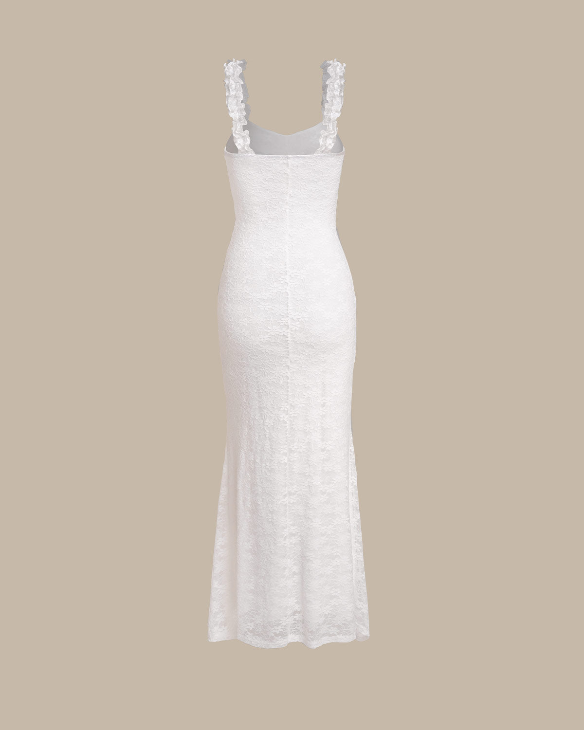 White Lace Bodycon Slip Maxi Dress