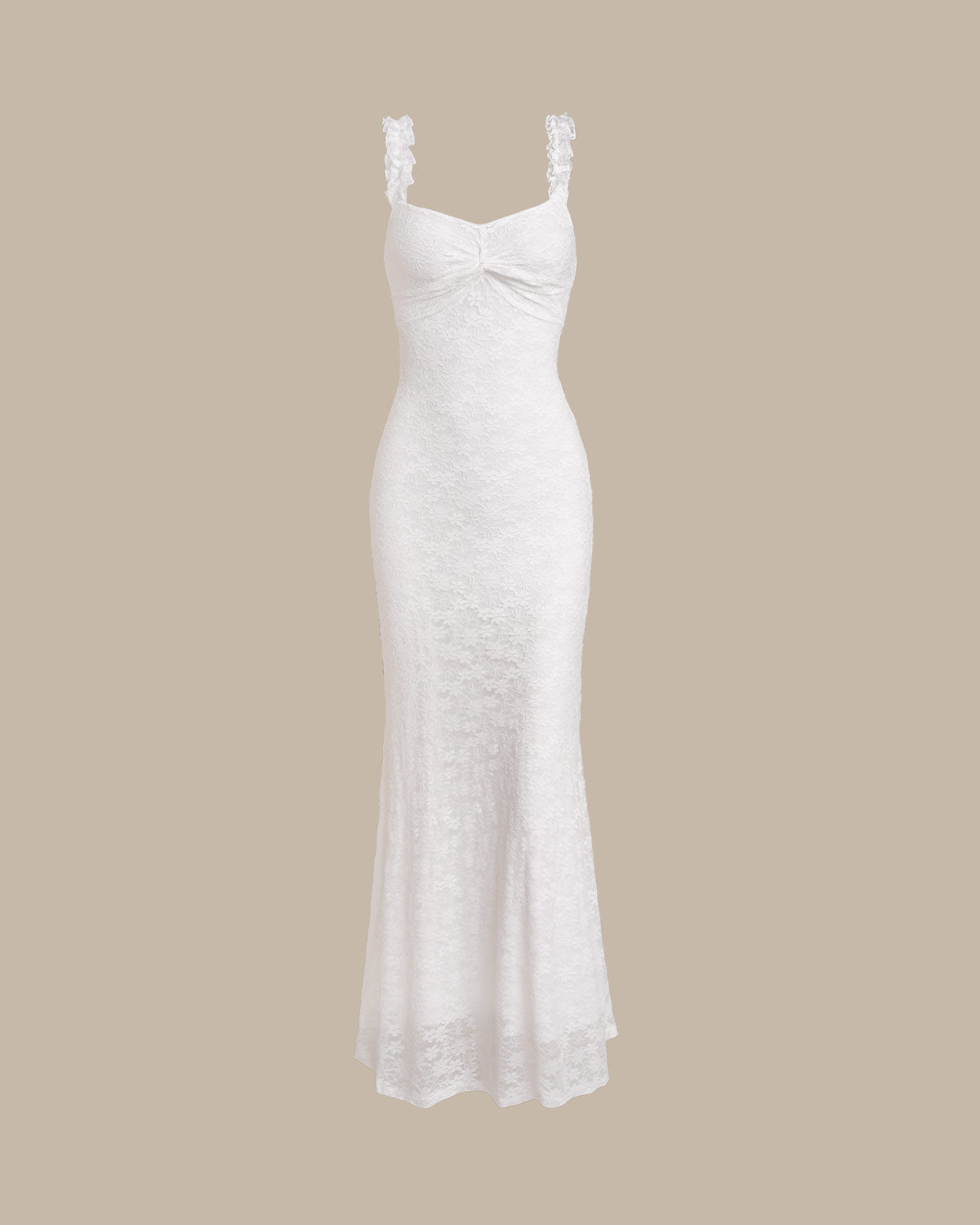 White Lace Bodycon Slip Maxi Dress