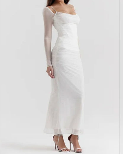 White See Through Bodycon Maxi Dress