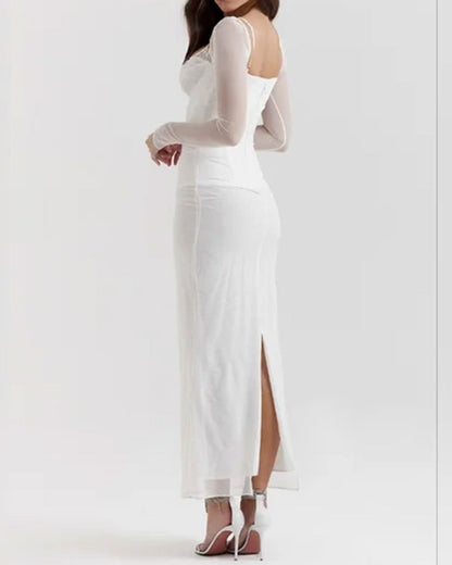 White See Through Bodycon Maxi Dress