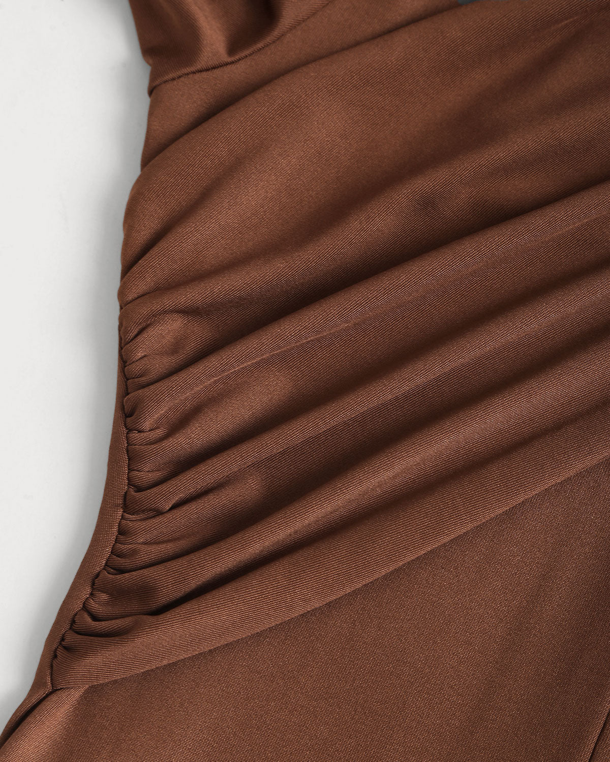 Brown Asymmetrical A-Line Maxi Dress