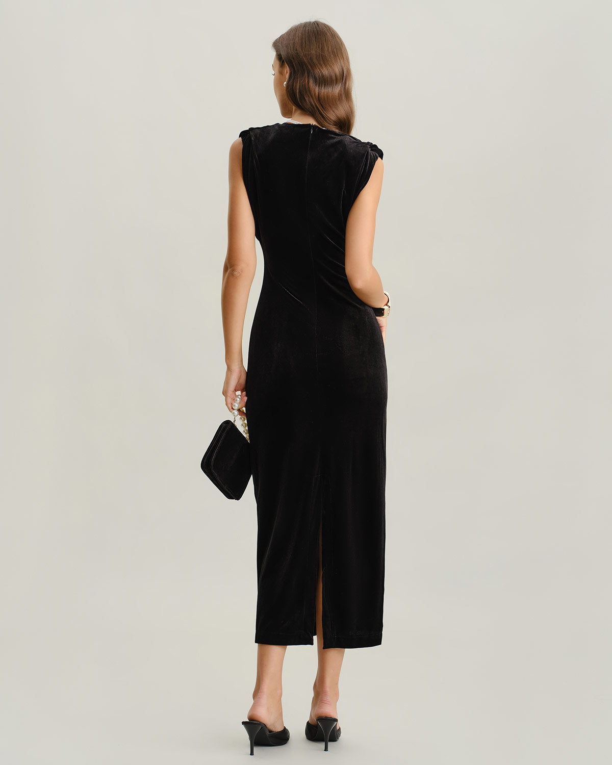 Black Velvet Bodycon Maxi Dress