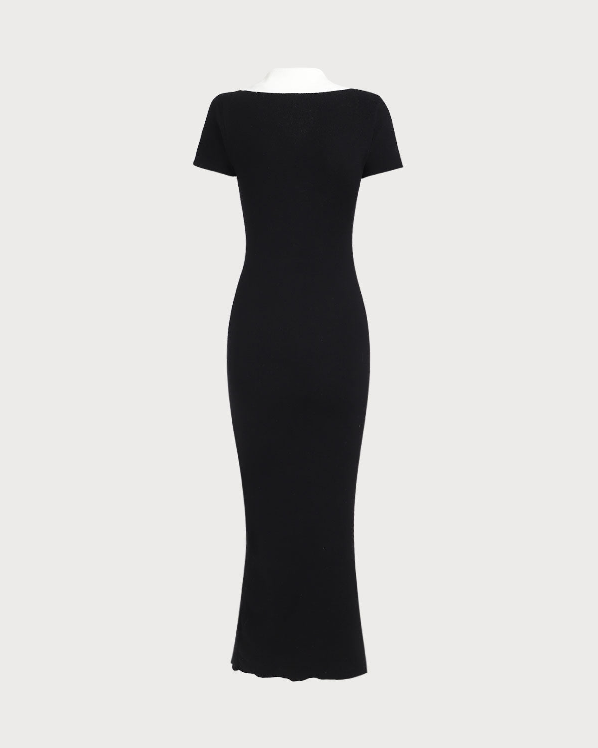 Black Contrast Bodycon Sweater Maxi Dress