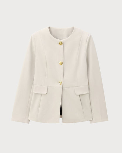 Kayısı Düğmeli Cep Blazer