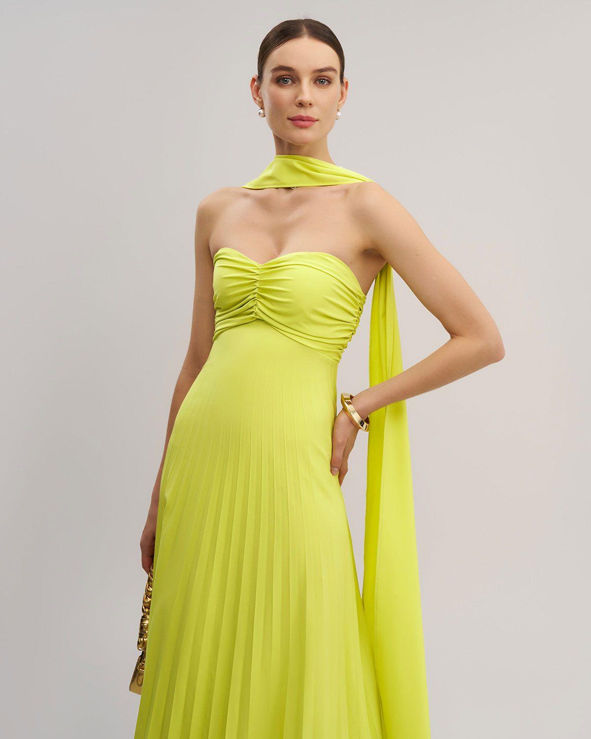 Yellow Strapless Maxi Dress