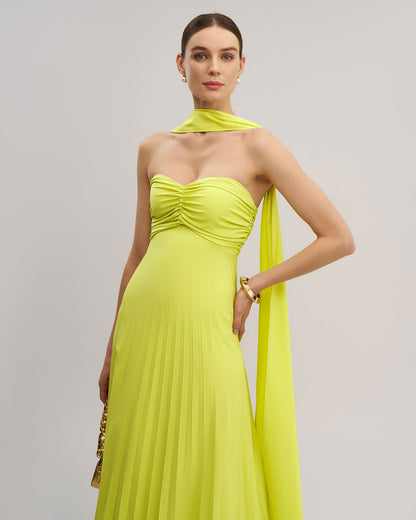 Yellow Strapless Maxi Dress