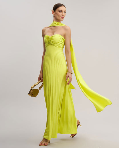 Yellow Strapless Maxi Dress