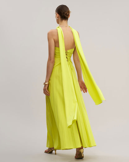 Yellow Strapless Maxi Dress