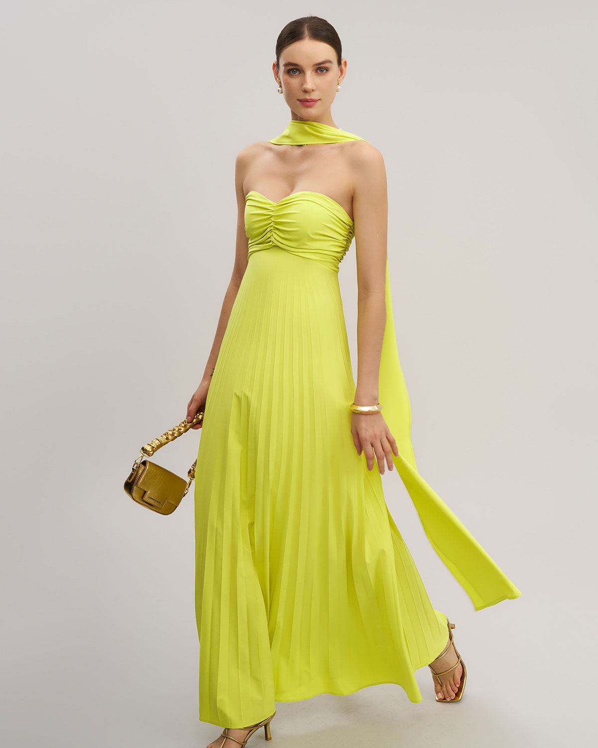 Yellow Strapless Maxi Dress