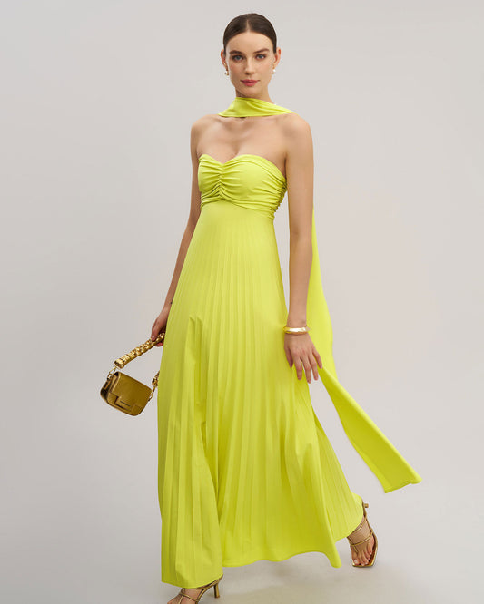 Yellow Strapless Maxi Dress